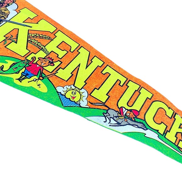 Vintage HTF Kentucky Pennant Souvenir 27” Made In USA RARE DESIGN - Picture 6 of 16